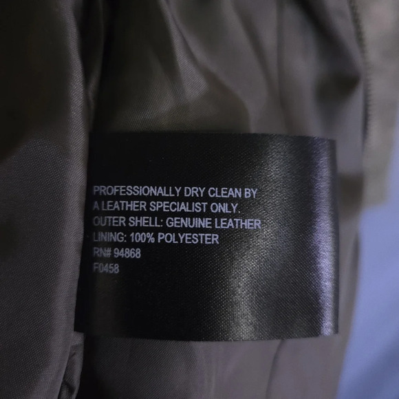 Bernardo Leather Moto Jacket Size Medium Green and Gold - Picture 8 of 8